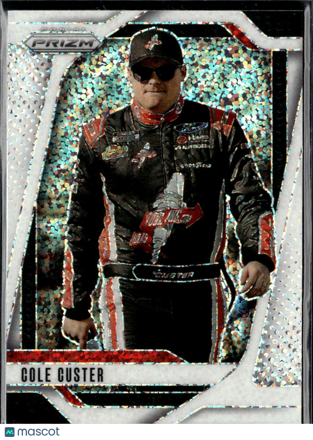 Cole Custer 2025 Panini Prizm Racing White Sparkle SSP Haas Factory Team