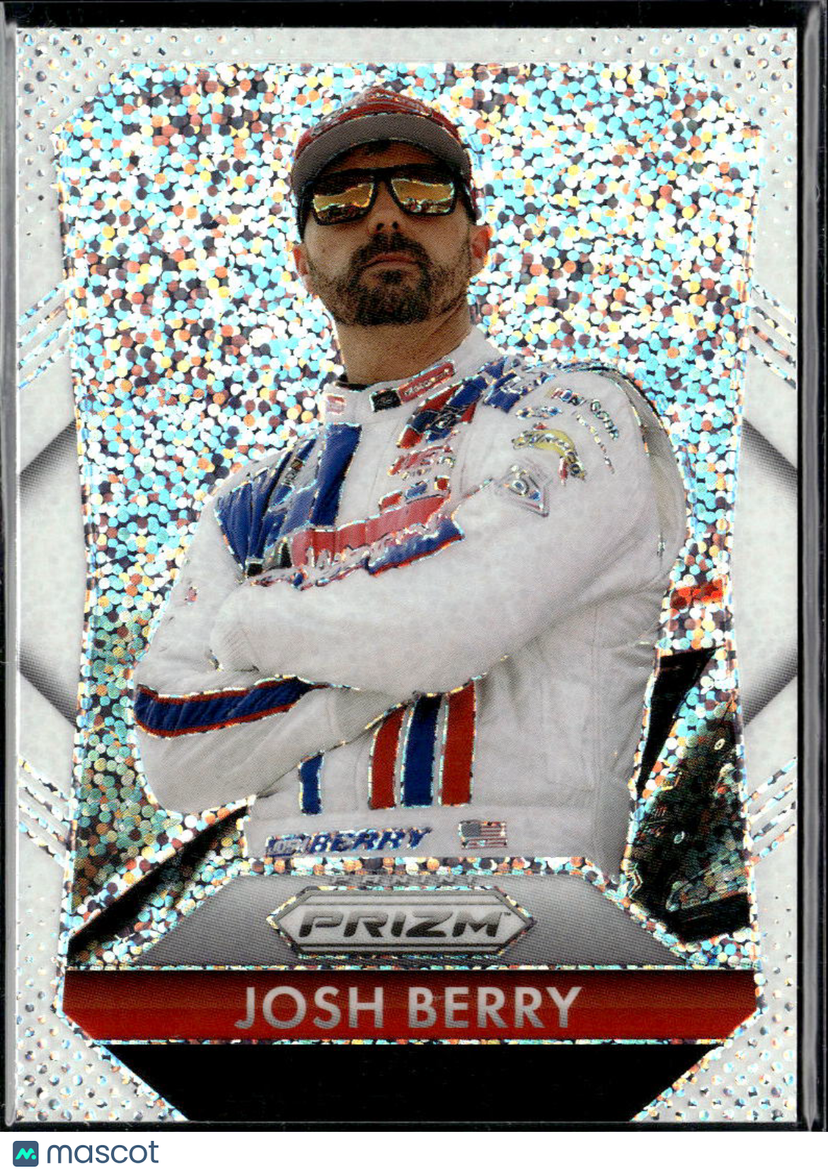 Josh Berry 2025 Panini Prizm Racing White Sparkle SSP Wood Brothers Racing