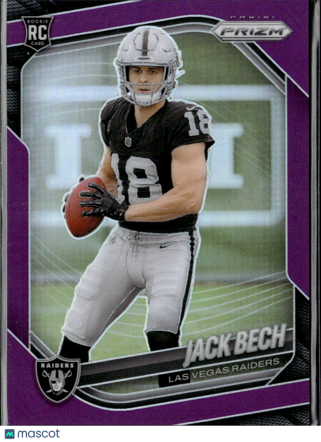 Jack Bech 2025 Prizm Purple Prizm RC Rookie 69/125 Las Vegas Raiders