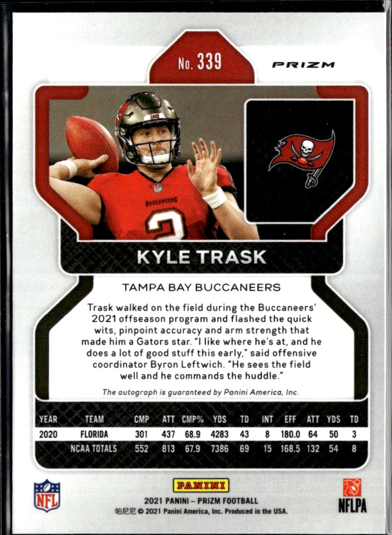 Kyle Trask 2021 Prizm Auto Autograph RC Silver Tampa Bay Buccaneers