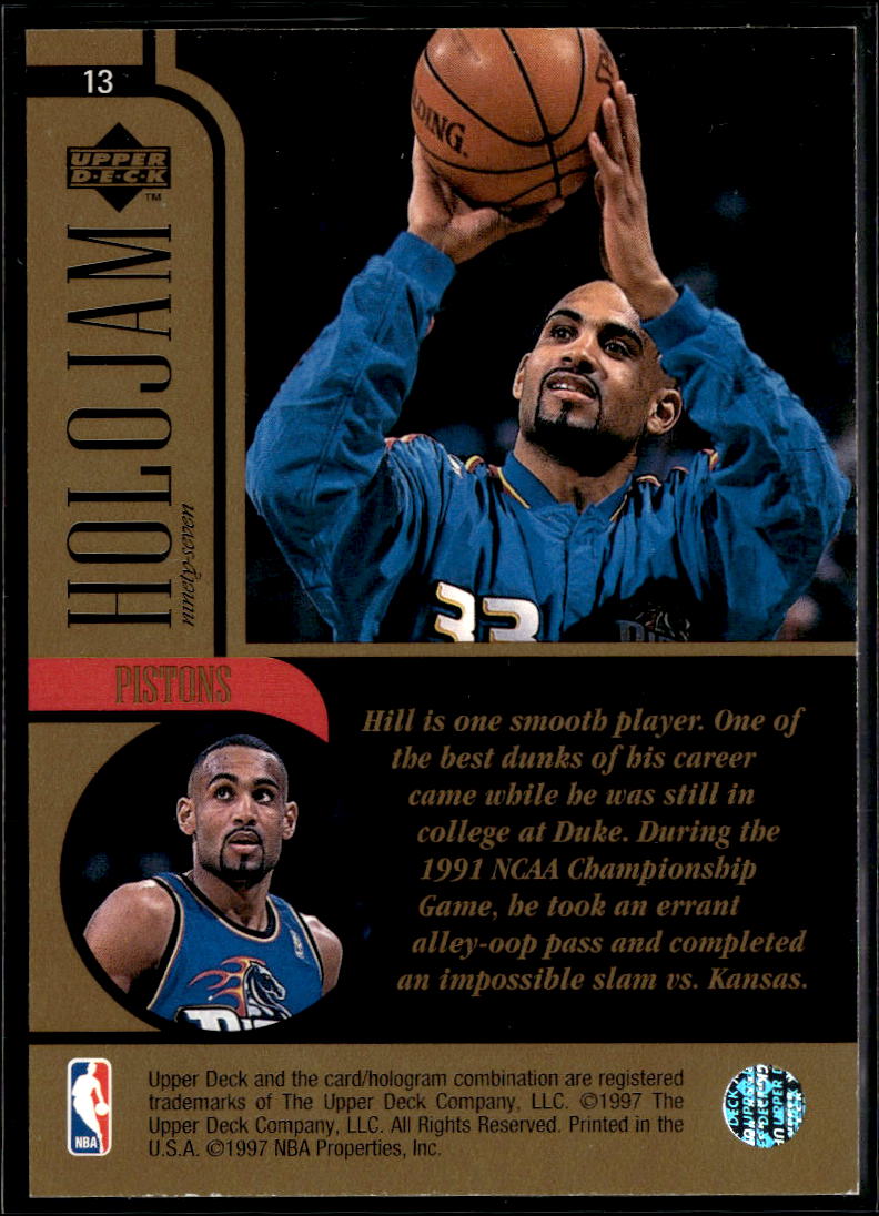 Grant Hill 1997 Upper Deck Holojam GOLD SSP # 13 Detroit Pistons