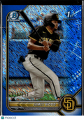 James Wood 2022 Bowman Chrome 1st Blue Shimmer Refractor 79/150 Padres