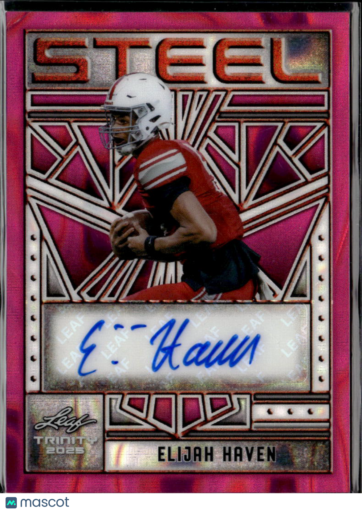 Elijah Haven 2025 Leaf Trinity Steel Auto Autograph Pink RC Dunham 1/1