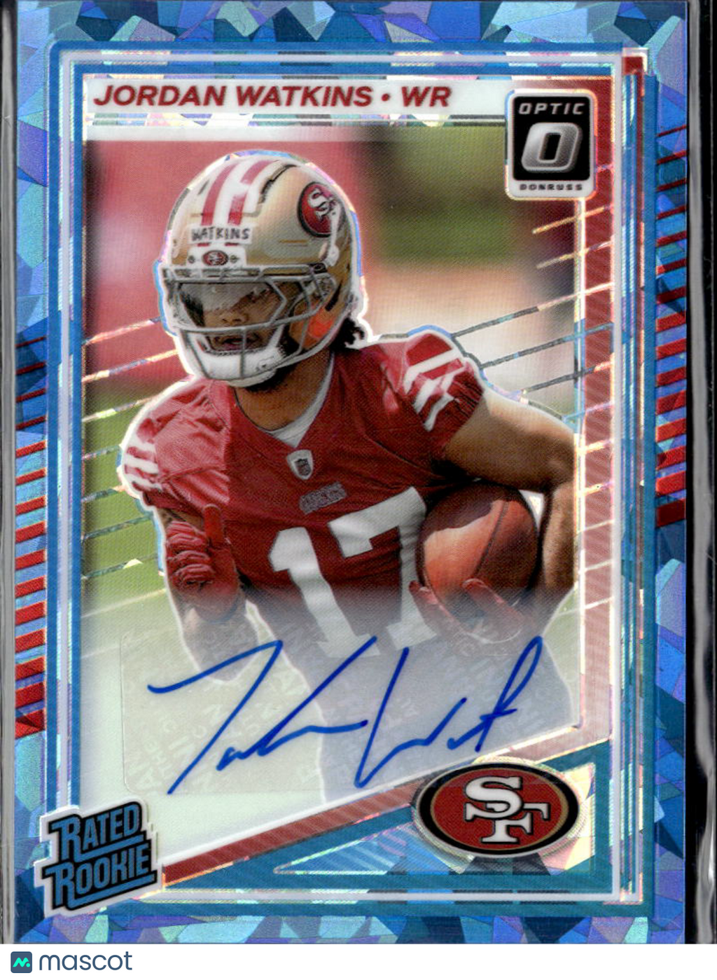 Jordan Watkins 2025 Optic Rated Rookie Auto Autograph RC 17/25 49ers