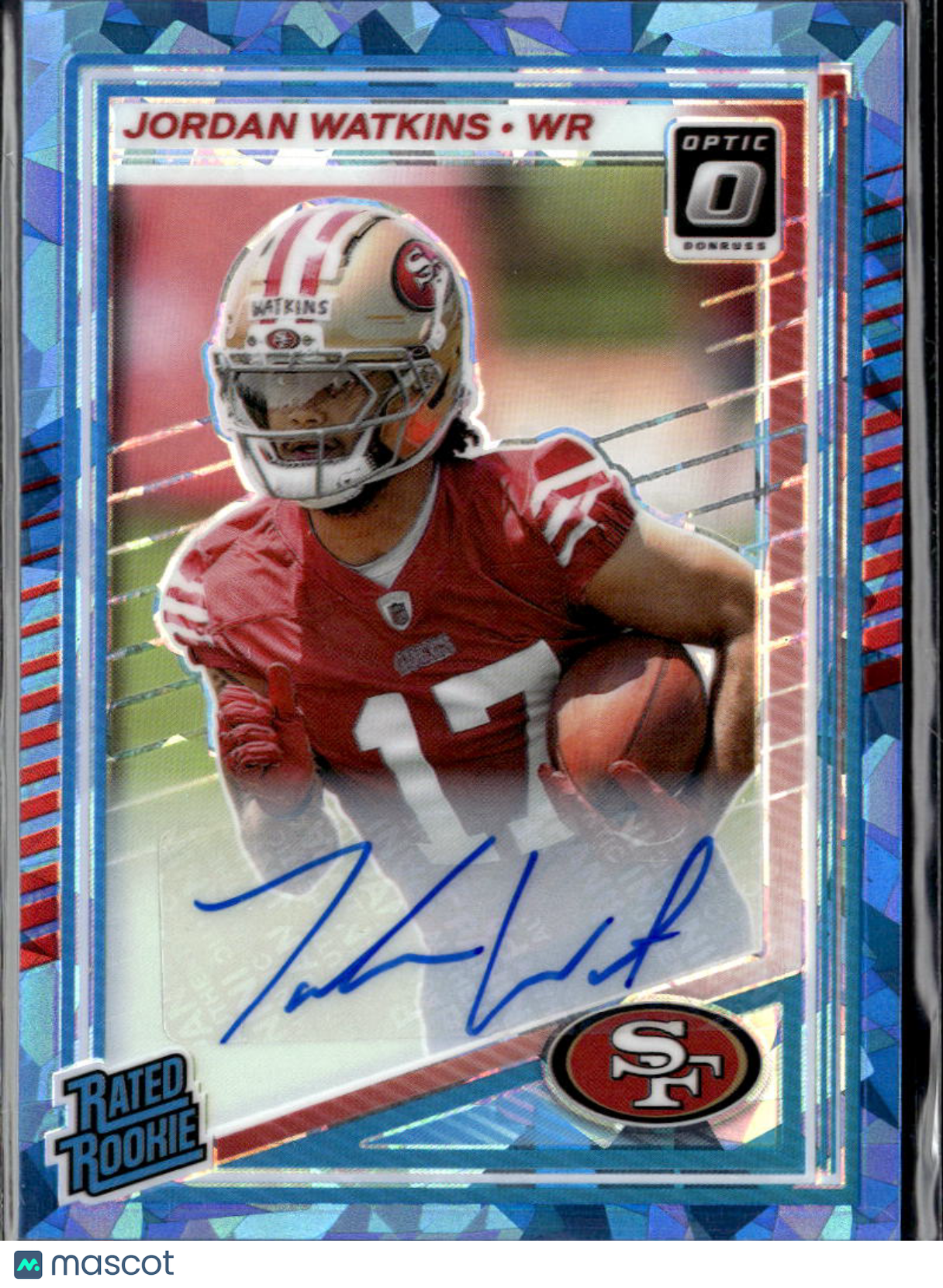 Jordan Watkins 2025 Optic Rated Rookie Auto Autograph RC 17/25 49ers