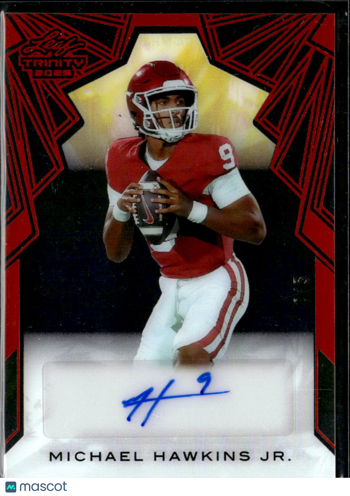 Michael Hawkins Jr. 2025 Leaf Trinity Auto Autograph 1/5 Oklahoma Sooners