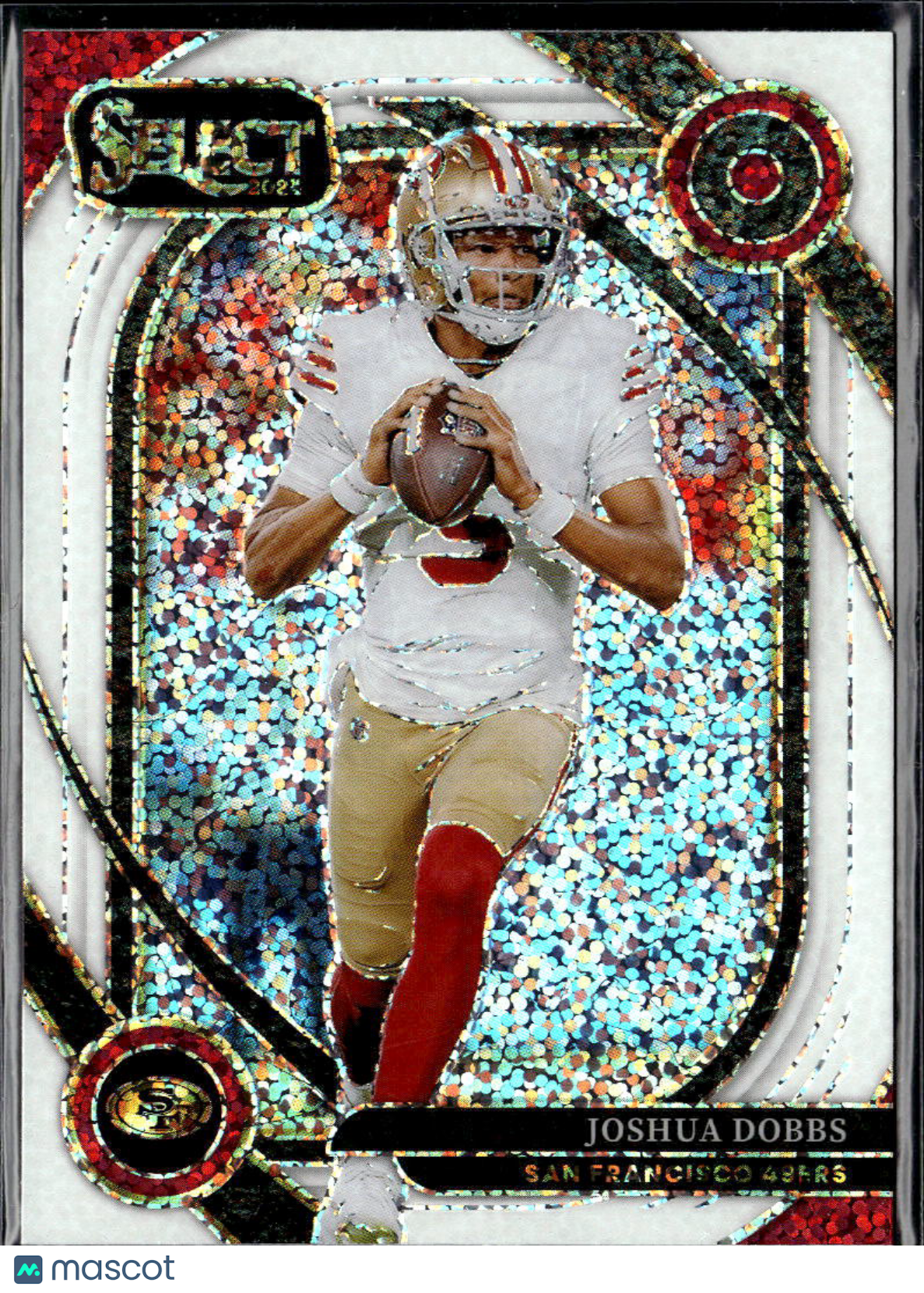 Joshua Dobbs 2024 Select White Sparkle Prizm SSP San Francisco 49ers