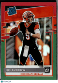 Joe Burrow 2020 Optic Rated Rookie Red Green Prizm RC Cincinnati Bengals
