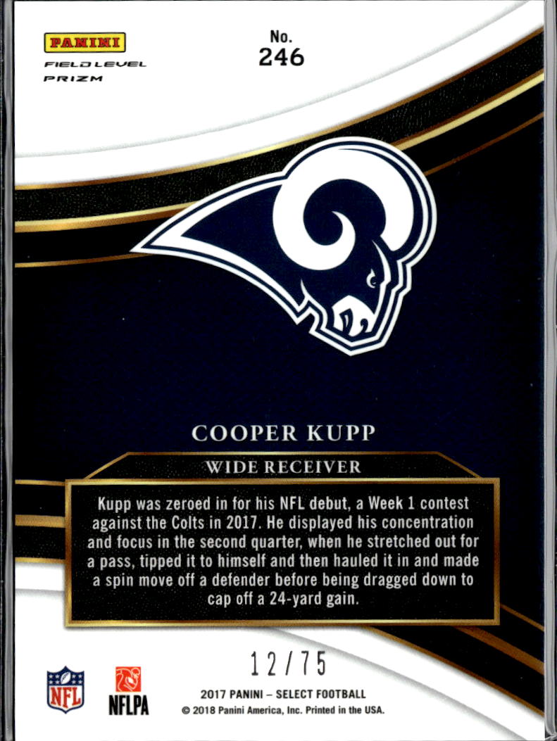 Cooper Kupp 2017 Select Field Level Copper Prizm RC Rookie 12/75 LA Rams