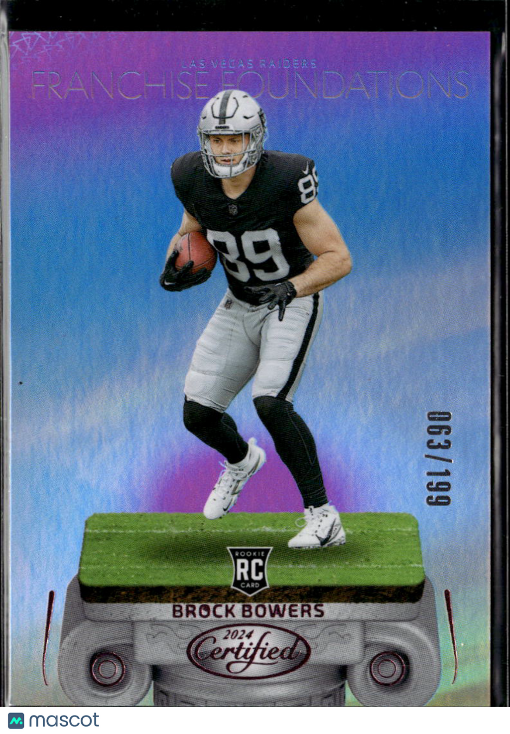 Brock Bowers 2024 Certified Franchise Foundations Pink RC 63/199 LV Raiders