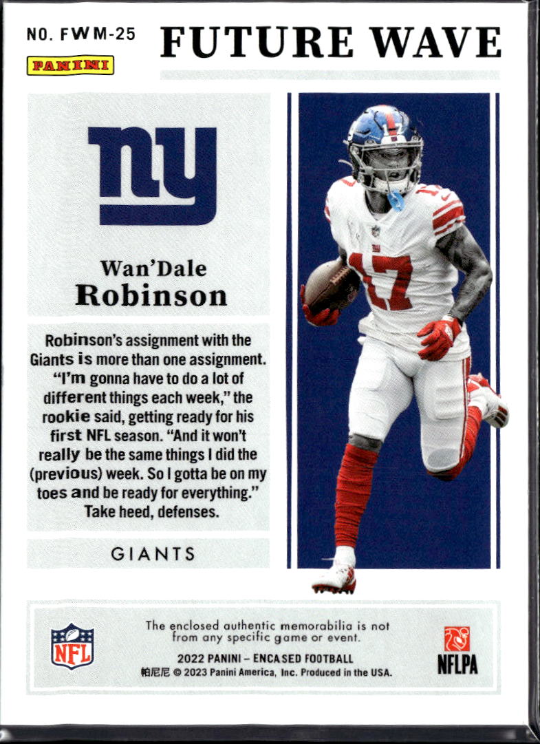 Wan'Dale Robinson 2023 Encased Future Wave Patch RC 27/50 New York Giants