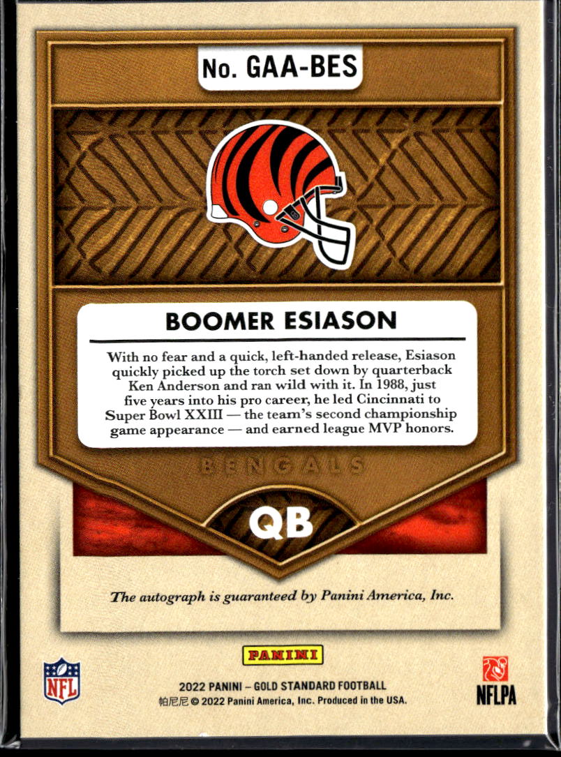 Boomer Esiason 2022 Gold Standard Age Auto Autograph 22/99 Cincinnati Bengals