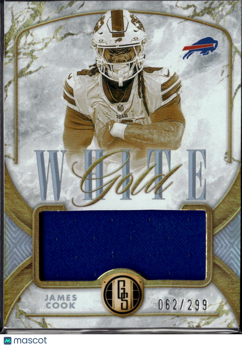 James Cook 2024 Panini Gold Standard White Jersey Patch 62/299 Buffalo Bills