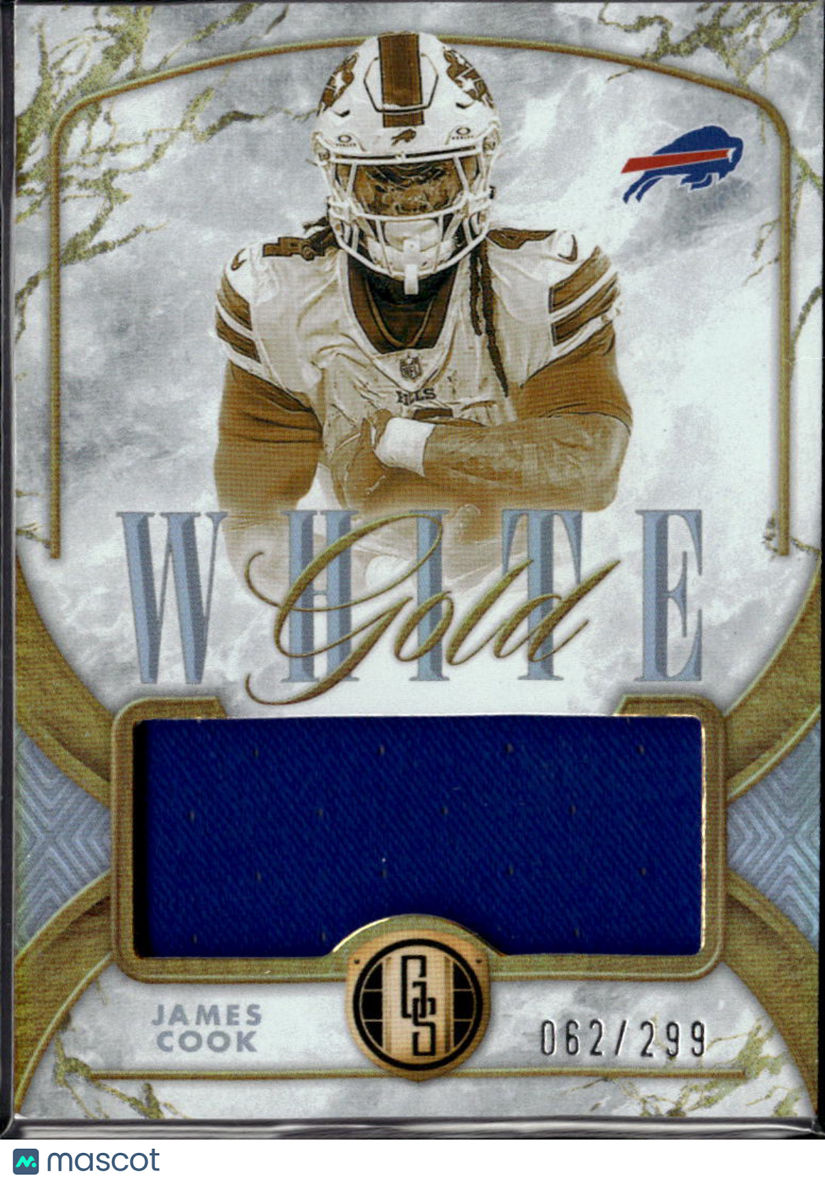 James Cook 2024 Panini Gold Standard White Jersey Patch 62/299 Buffalo Bills