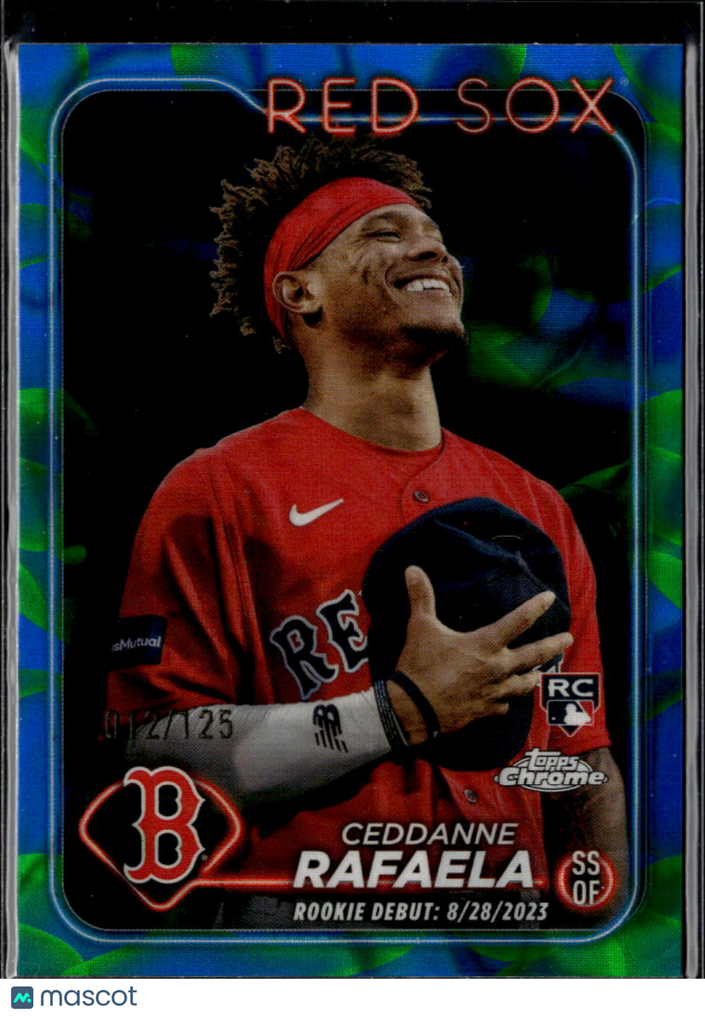 Ceddanne Rafaela 2024 Topps Chrome Blue Green RC Rookie /125 Boston Red Sox