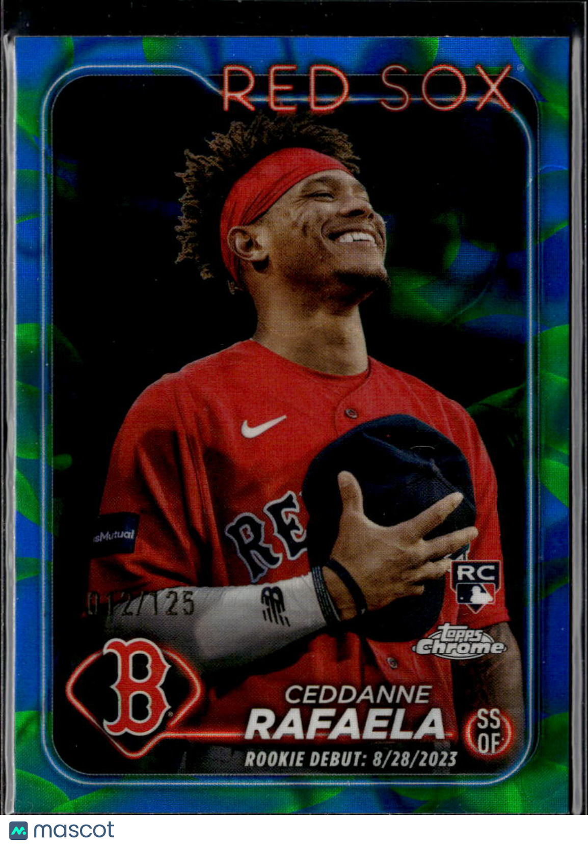 Ceddanne Rafaela 2024 Topps Chrome Blue Green RC Rookie /125 Boston Red Sox