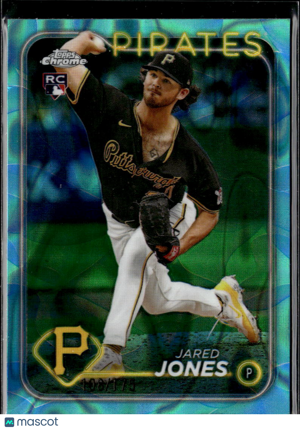 Jared Jones 2024 Topps Chrome Blue Green RC Rookie 108/175 Pittsburgh Pirates
