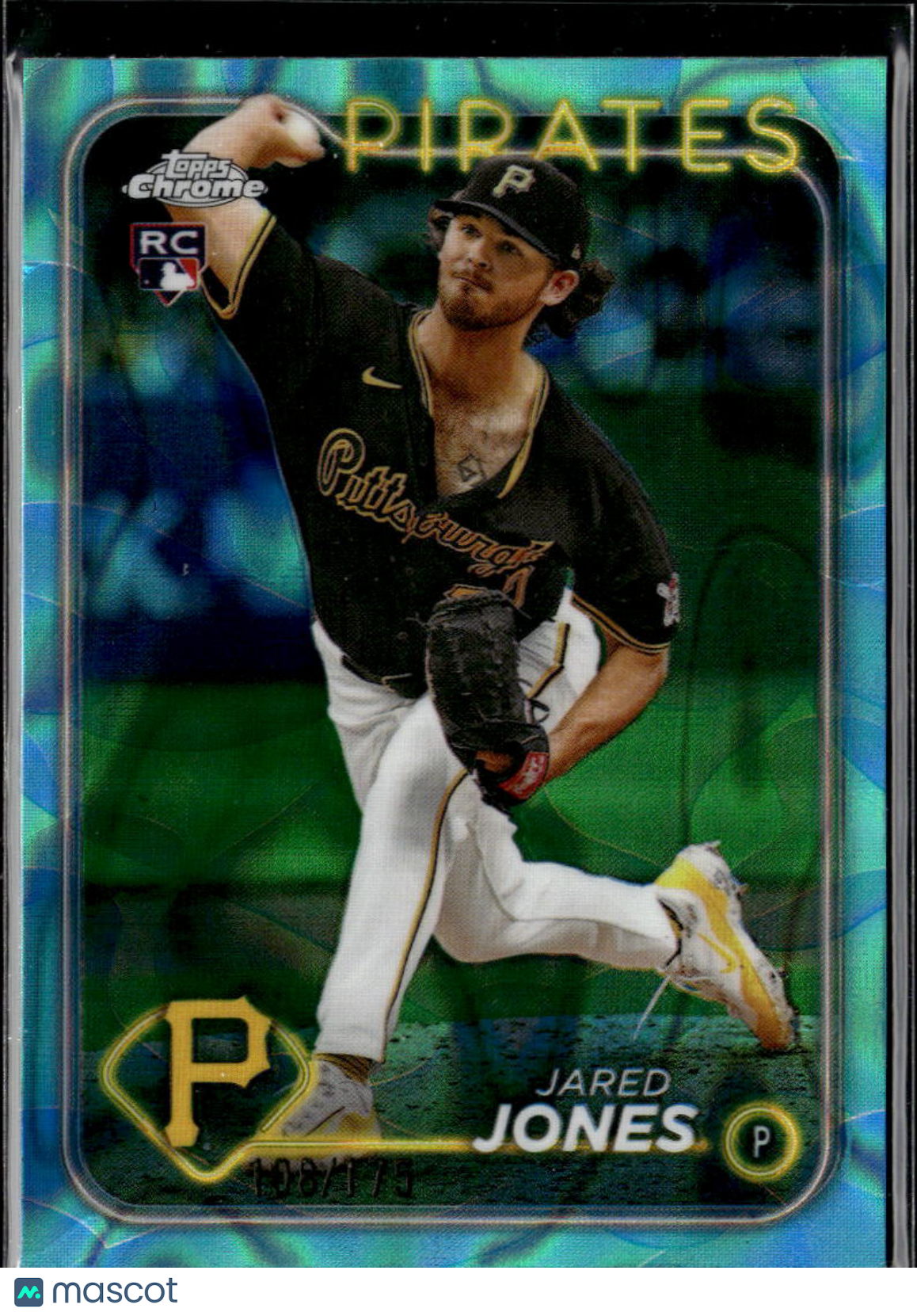Jared Jones 2024 Topps Chrome Blue Green RC Rookie 108/175 Pittsburgh Pirates