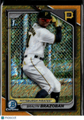 Bralyn Brazoban 2024 Bowman Chrome 1st GOLD Shimmer Refractor 33/50 Pirates