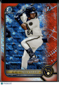 Felix Valerio 2022 Bowman Chrome 1st Orange Shimmer Refractor 25/25 Brewers