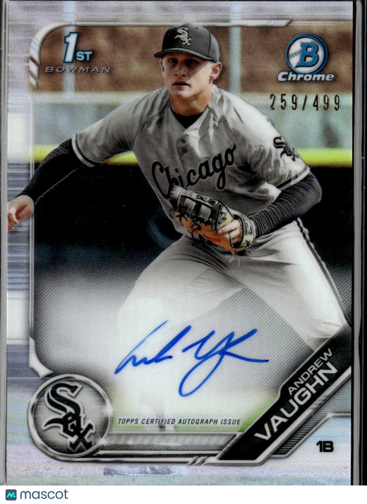 Andrew Vaughn 2019 Bowman Chrome 1st Auto Autograph RC 259/499 White Sox