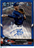 Jordan Groshans 2018 Bowman Chrome 1st Auto Autograph RC 69/150 Blue Jays