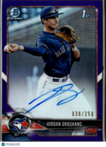 Jordan Groshans 2018 Bowman Chrome 1st Auto Autograph RC 36/250 Blue Jays