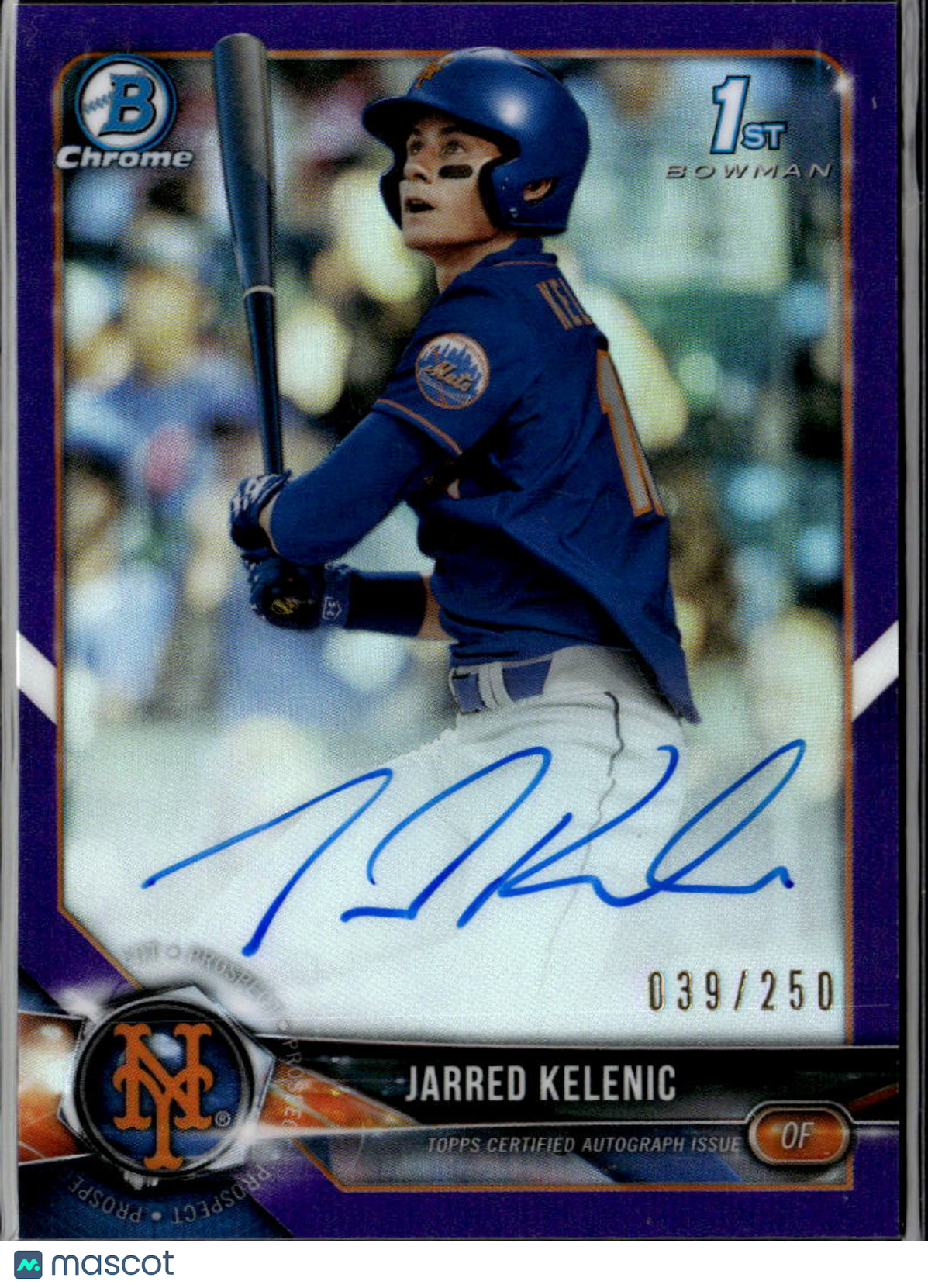 Jarred Kelenic 2018 Bowman Chrome 1st Auto Autograph 39/250 New York Mets