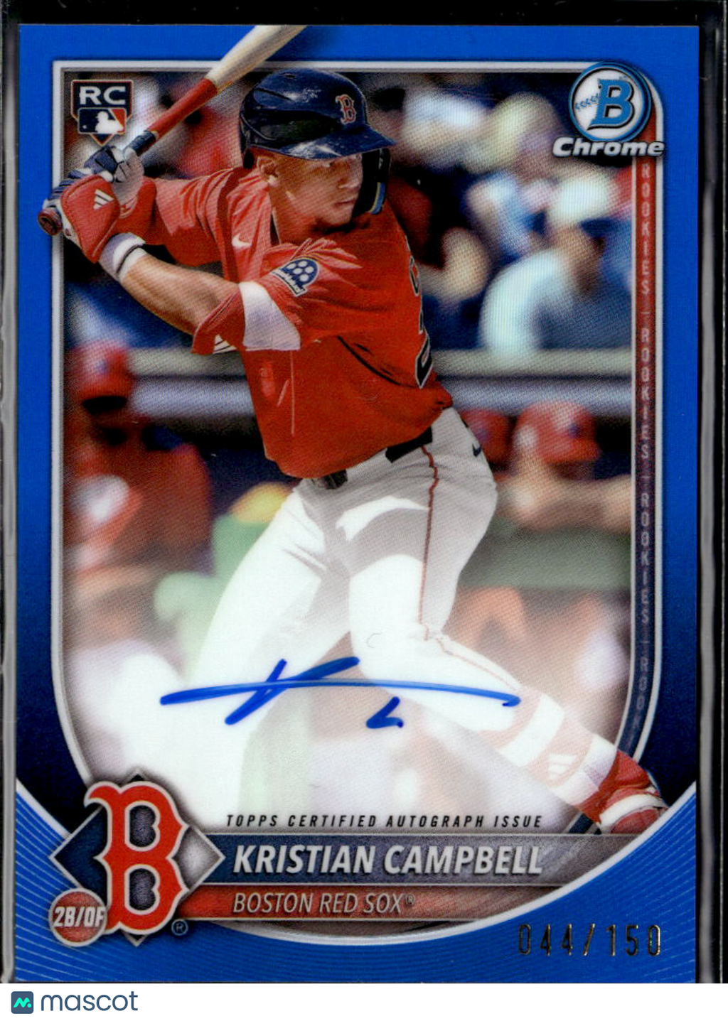 Kristian Campbell 2025 Bowman Chrome Auto Autograph RC 44/150 Boston Red Sox