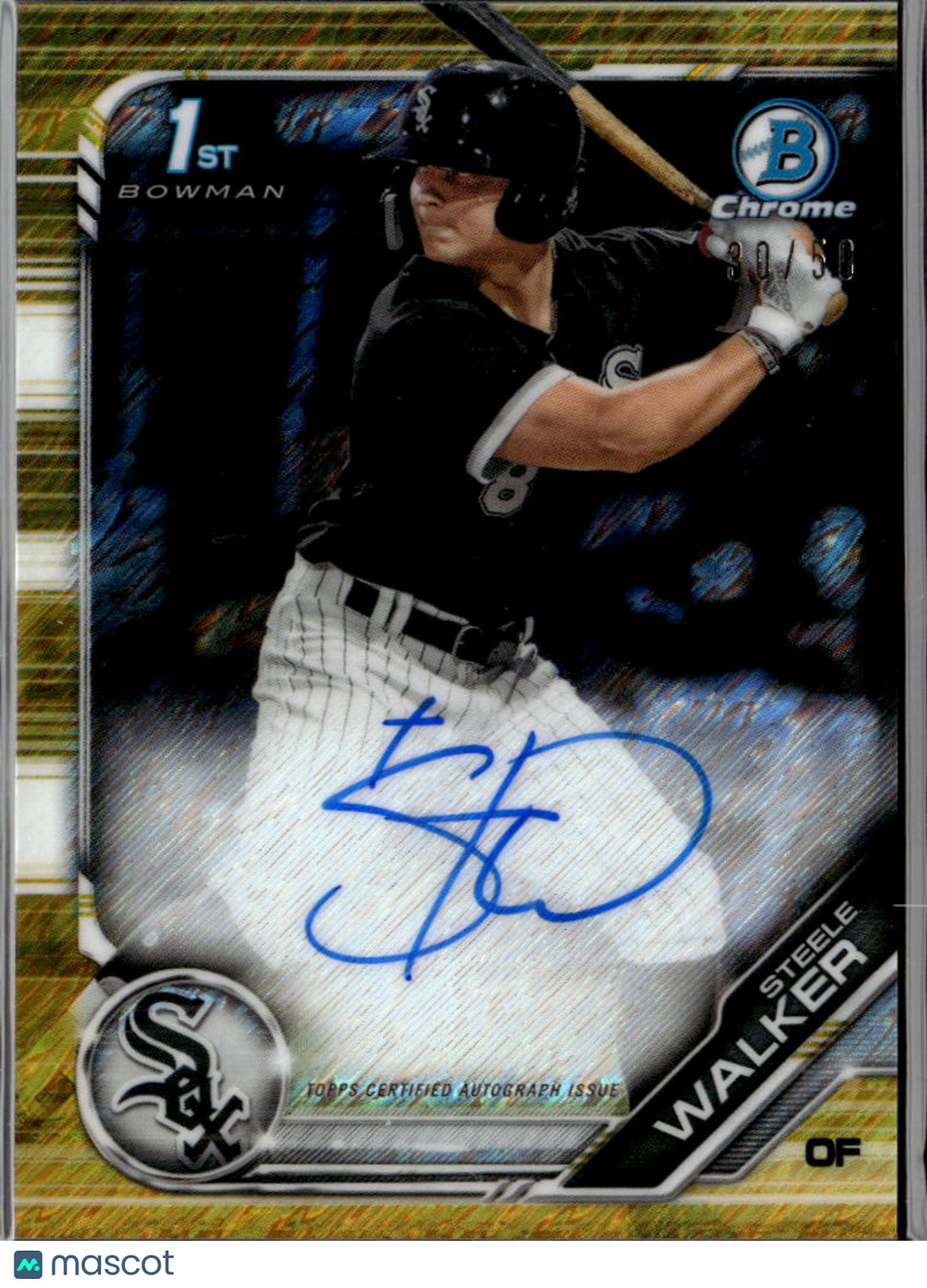 Steele Walker 2019 Bowman Chrome 1st GOLD Auto Autograph /50 Chicago White Sox