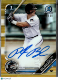 Peyton Burdick 2019 Bowman Chrome 1st Auto Autograph GOLD 38/50 Miami Marlins