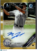 Michael Toglia 2019 Bowman Chrome 1st GOLD Auto Autograph 6/50 Colorado Rockies