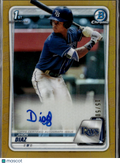 Jhon Diaz 2020 Bowman Chrome 1st GOLD Auto Autograph 15/50 Tampa Bay Rays