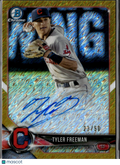 Tyler Freeman 2018 Bowman Chrome GOLD Auto Autograph 23/50 Cleveland Indians
