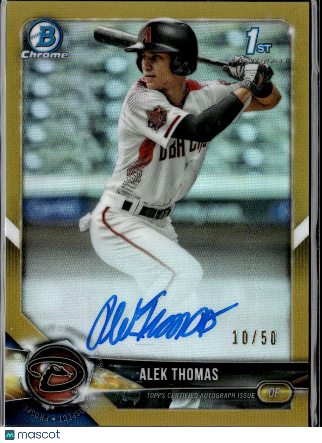 Alek Thomas 2018 Bowman Chrome 1st GOLD Auto Autograph /50 Arizona Diamondbacks