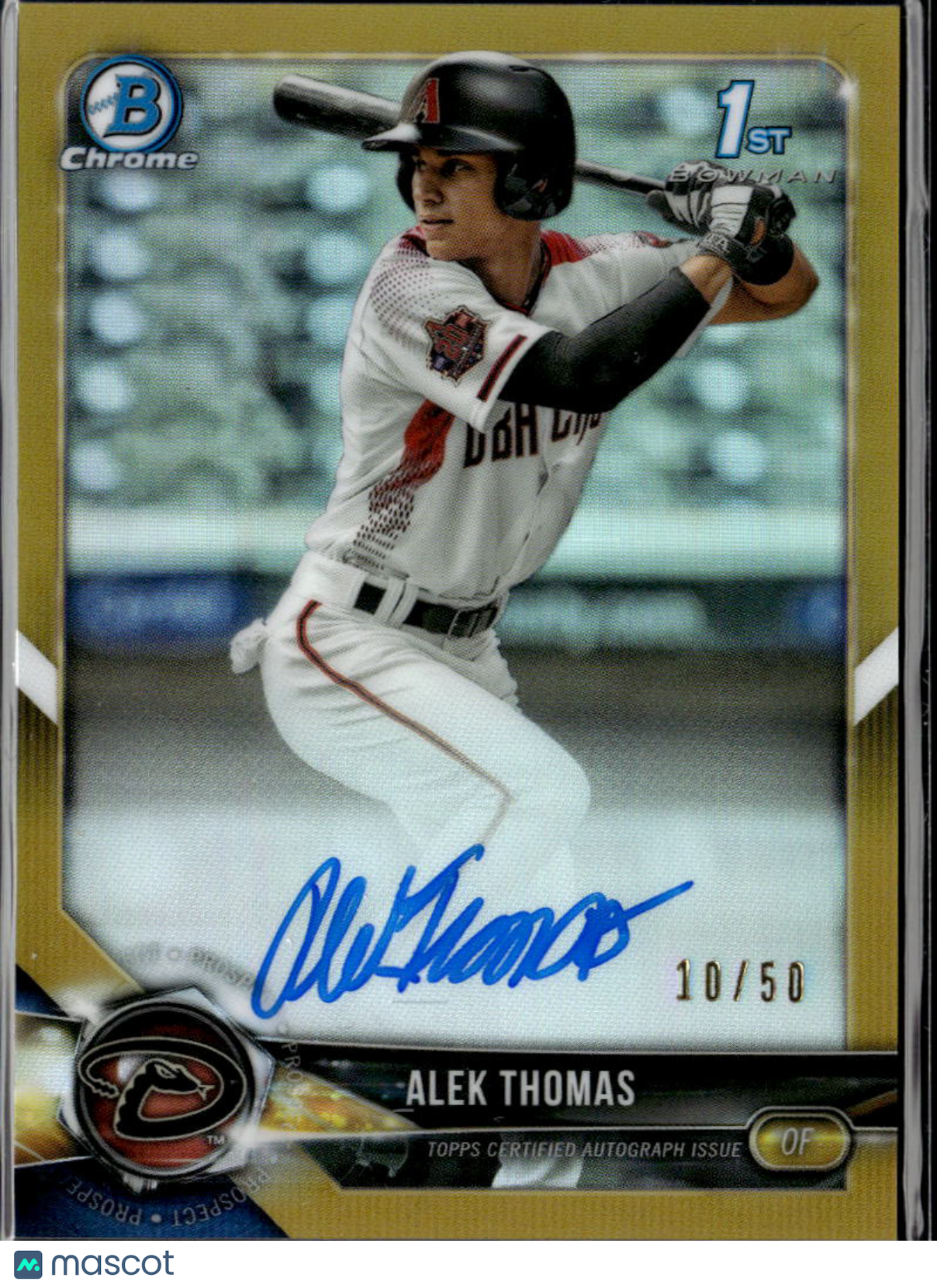 Alek Thomas 2018 Bowman Chrome 1st GOLD Auto Autograph /50 Arizona Diamondbacks