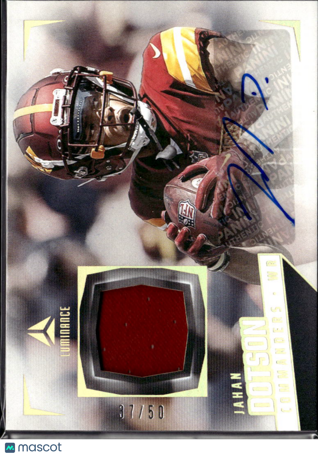 Jahan Dotson 2024 Luminance Auto Autograph Patch 37/50 Commanders