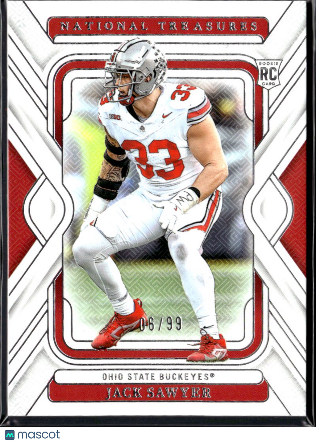 Jack Sawyer 2025 Panini National Treasures Collegiate RC /99 Ohio State Buckeyes