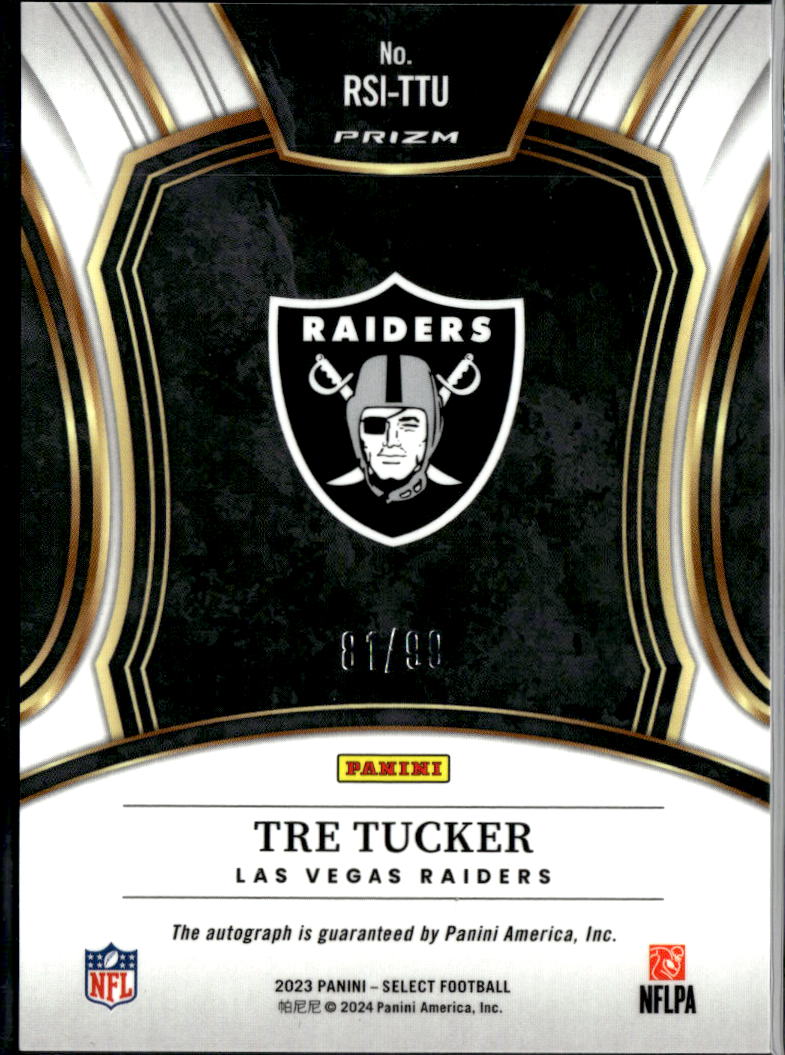 Tre Tucker 2024 Select Blue Auto Autograph RC Rookie 61/99 Las Vegas Raiders