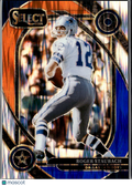 Roger Staubach 2024 Select Club Level Blue Orange Prizm 32/35 Dallas Cowboys