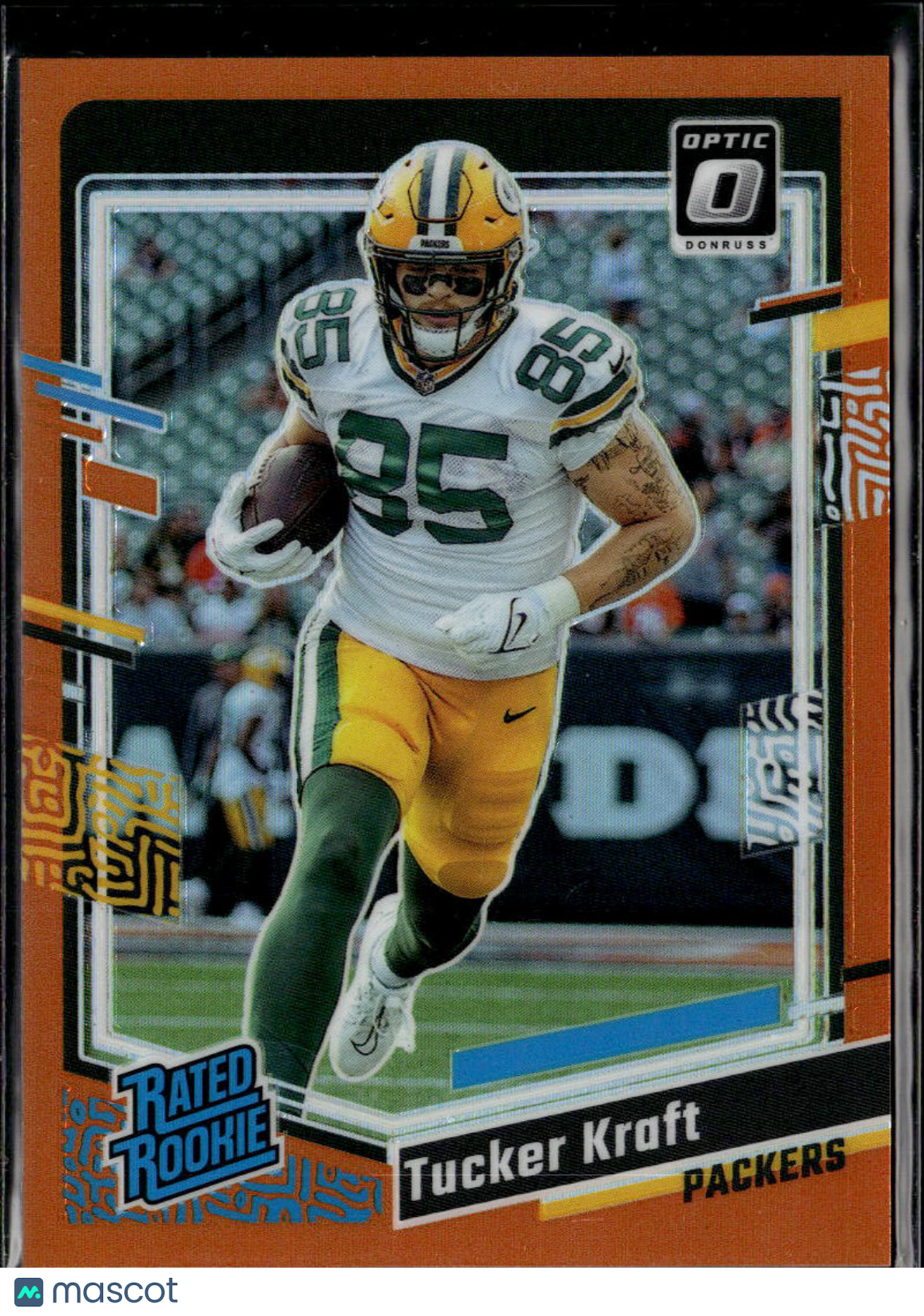 Tucker Kraft 2023 Optic Rated Rookie Orange Prizm RC 57/249 Green Bay Packers