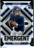 Jaxson Dart 2025 Prizm Emergent Silver Prizm Rookie RC New York Giants