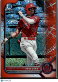 Arol Vera 2022 Bowman Chrome Orange Shimmer Refractor 25/25 Los Angeles Angels