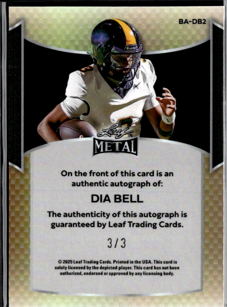 Dia Bell 2025 Leaf Metal Auto Autograph RC Texas Longhorns 3/3