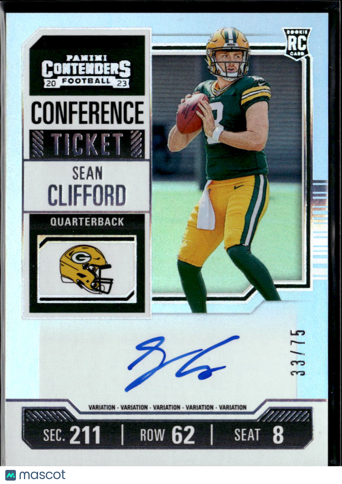 Sean Clifford 2023 Contenders Auto Autograph RC Rookie 33/75 Green Bay Packers