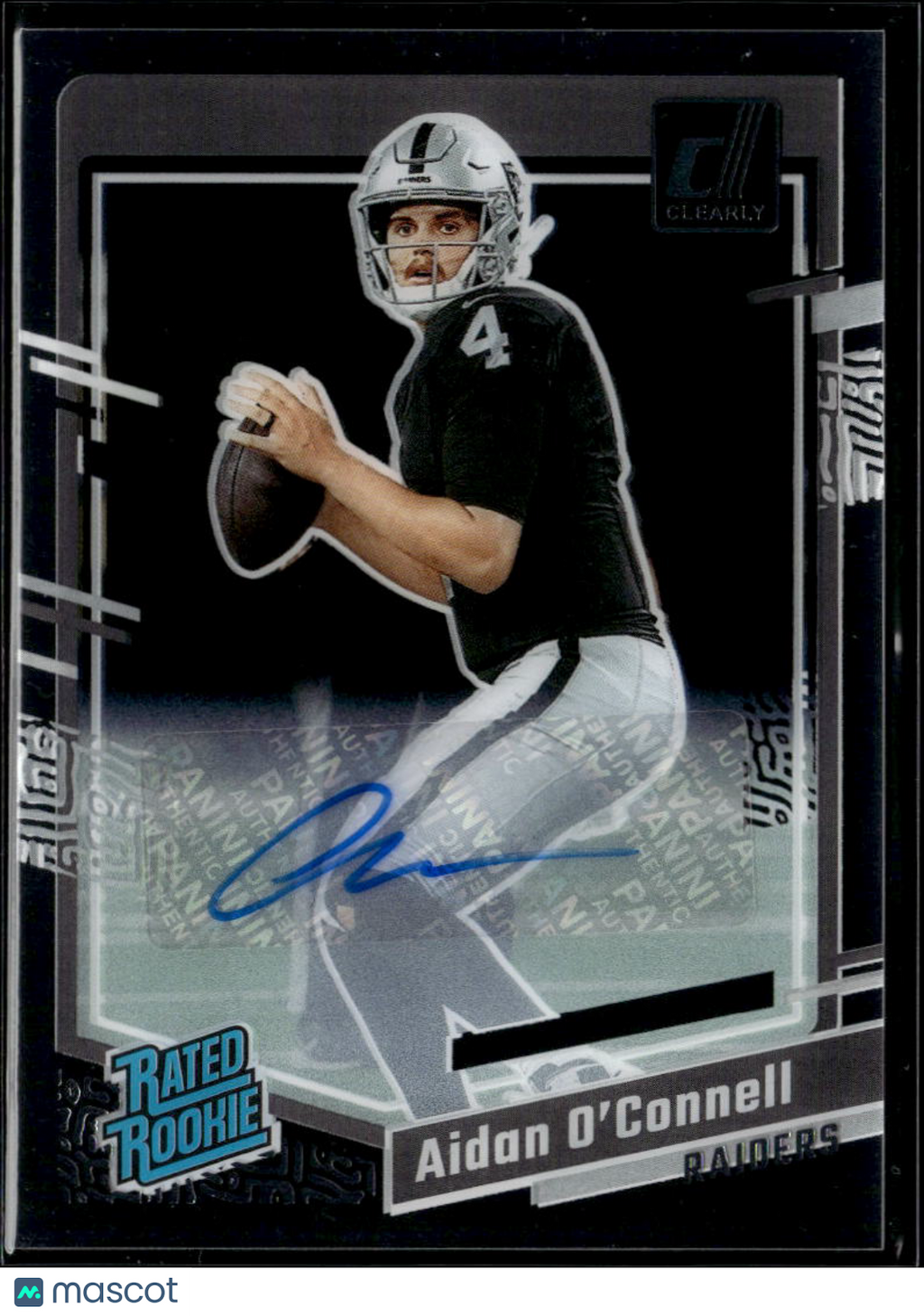 Aidan O'Connell 2024 Clearly Donruss Rated Rookie Auto Autograph LV Raiders