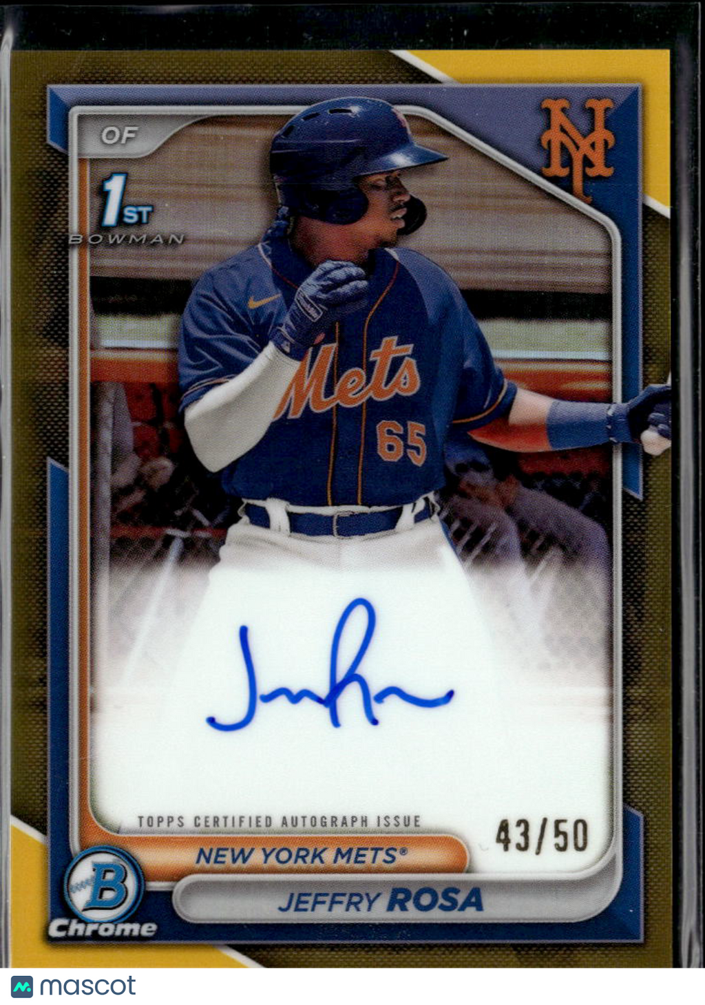 Jeffry Rosa 2024 Bowman Chrome 1st GOLD Auto Autograph 43/50 New York Mets