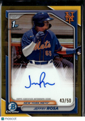 Jeffry Rosa 2024 Bowman Chrome 1st GOLD Auto Autograph 43/50 New York Mets