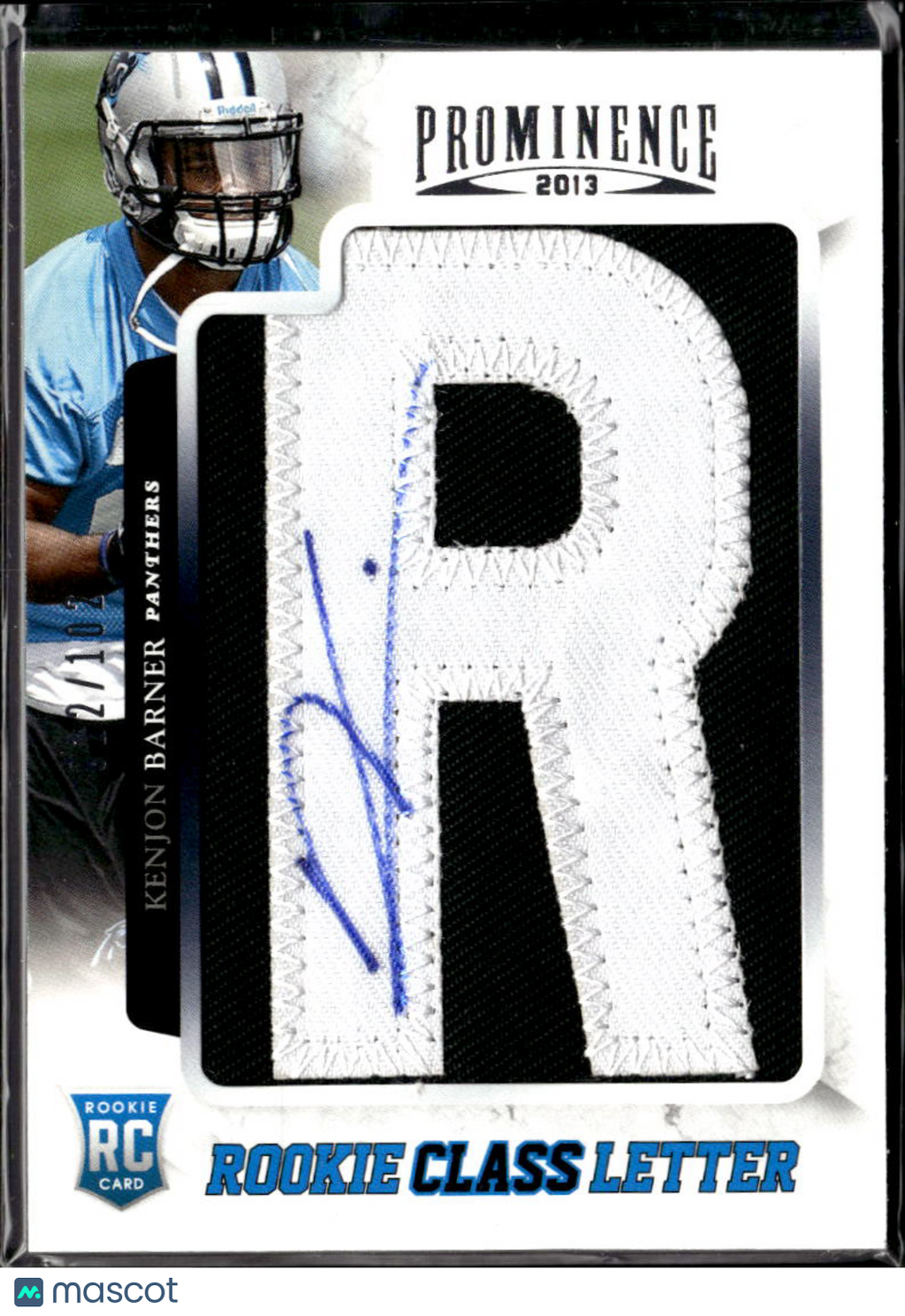 Kenjon Barner 2013 Prominence Auto Autograph Letter "R Patch /102 Panthers