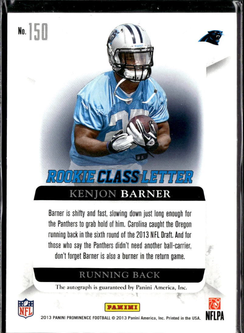 Kenjon Barner 2013 Prominence Auto Autograph Letter "R Patch /102 Panthers